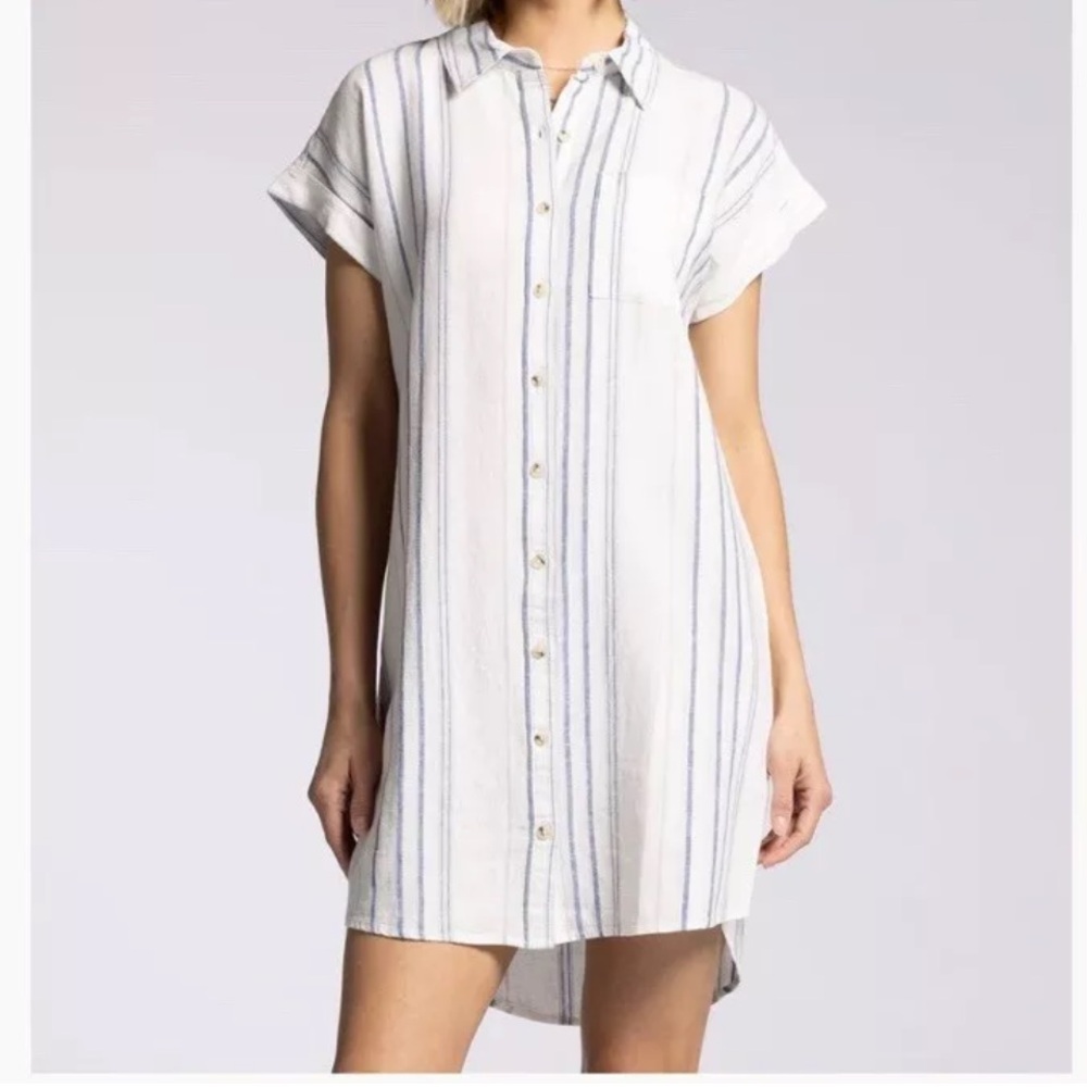 thread & supply judsen dress in bleached stripe size small MSRP $88.00